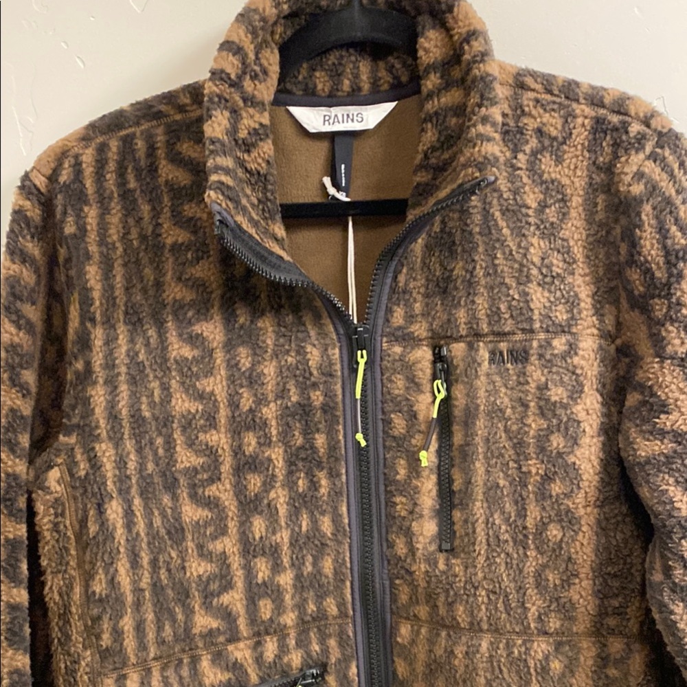 Rains Brown Patterned Jacket - Picture 3 of 6